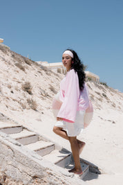 Wide Sleeve T-shirt in pink