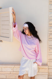 Wide Sleeve T-shirt in pink