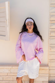 Wide Sleeve T-shirt in pink