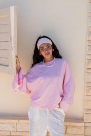 Wide Sleeve T-shirt in pink