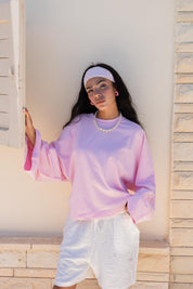 Wide Sleeve T-shirt in pink