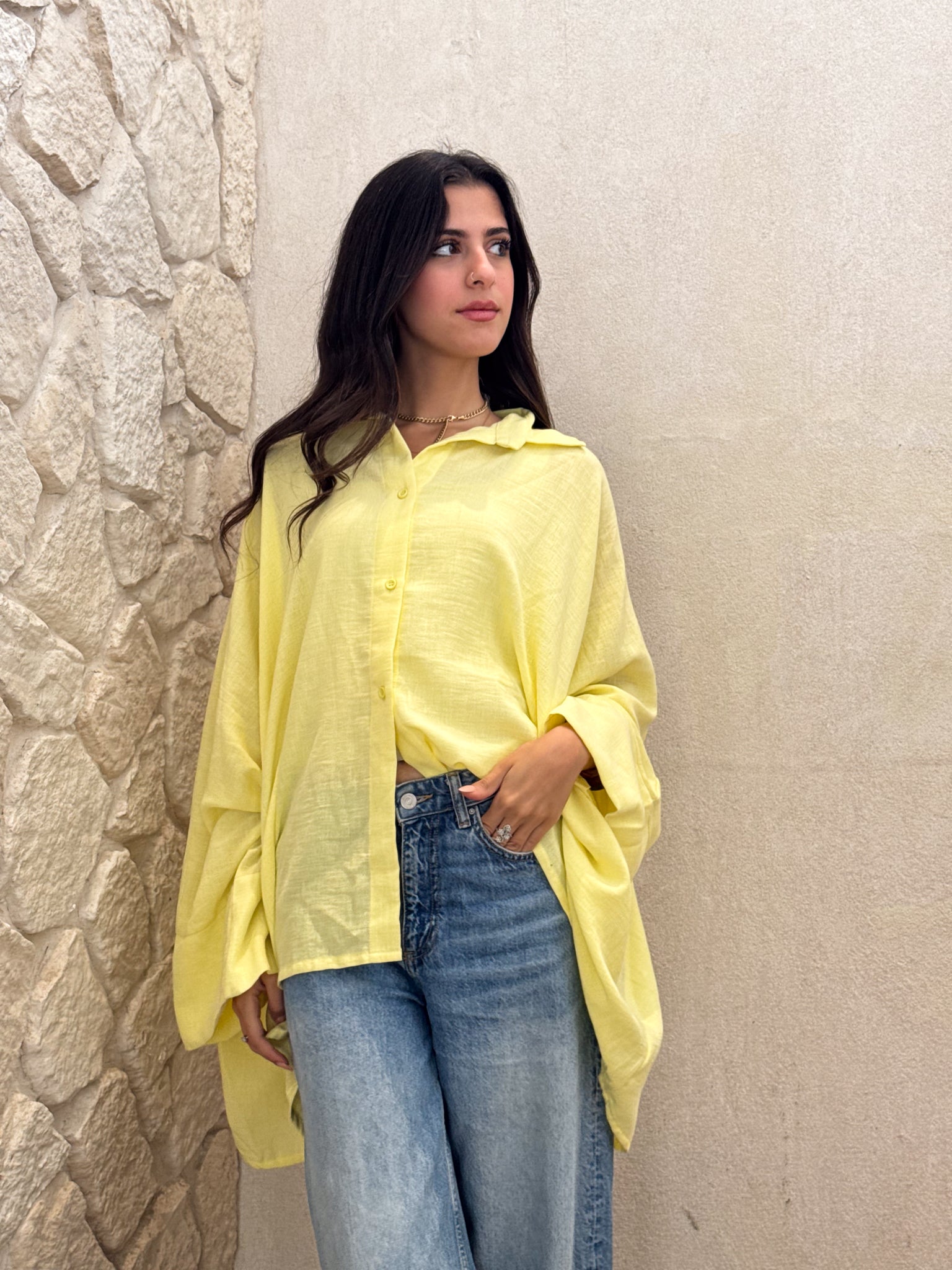 Butterfly kimono In Butter Yellow