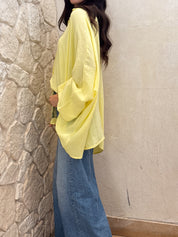 Butterfly kimono In Butter Yellow