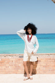 Girlie Denim Blouse In Light Blue