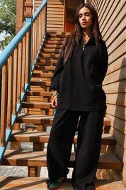 Sustainable Waffle TOP In Black