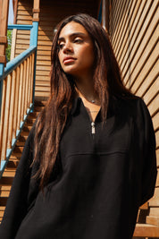 Sustainable Waffle TOP In Black