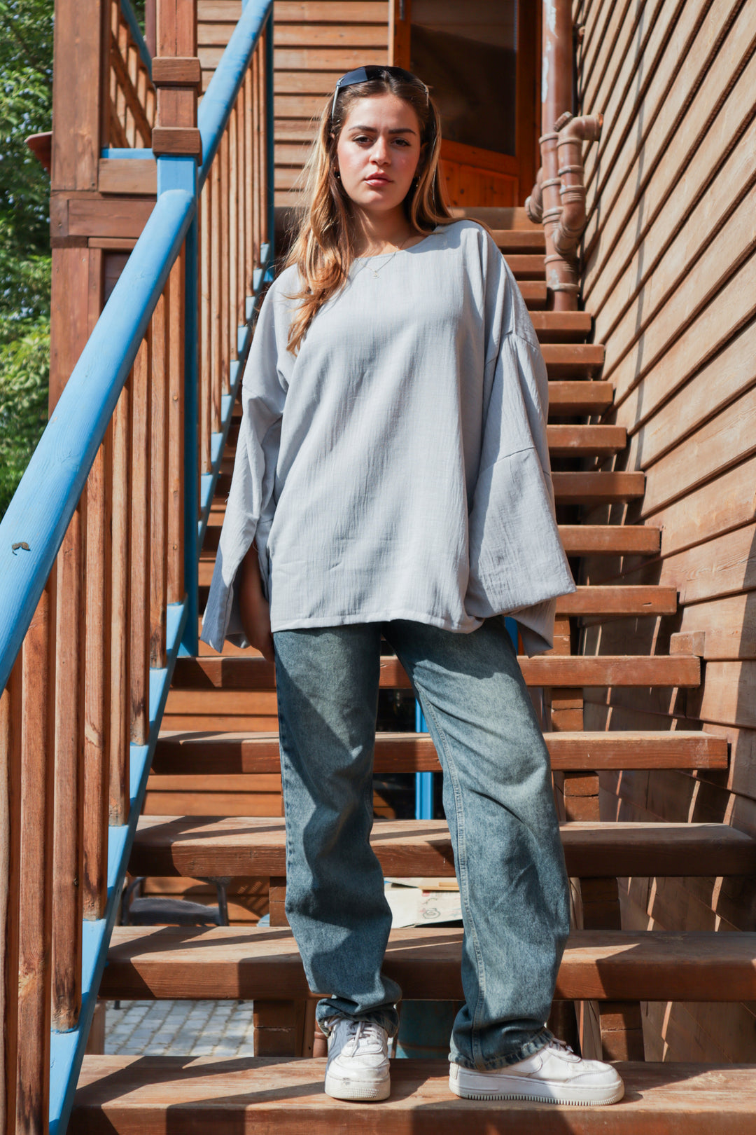 Linen Blouse In Greyish