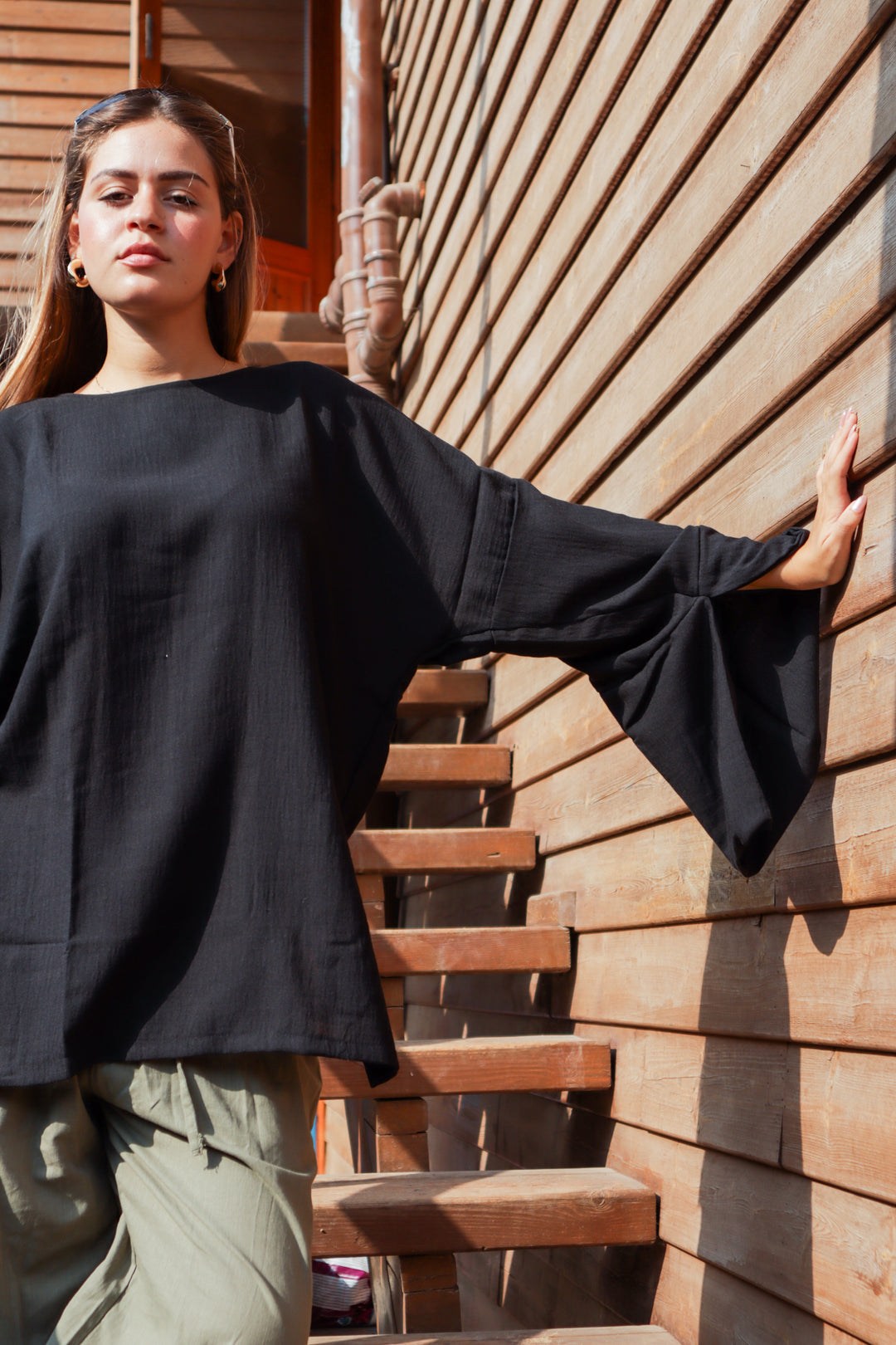 Linen Blouse In Black