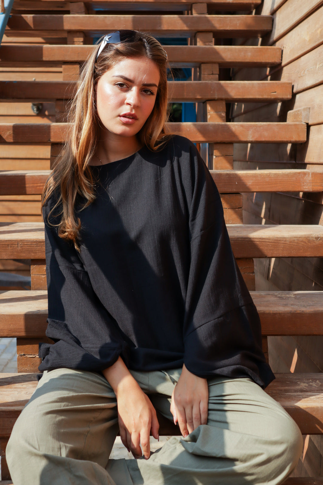 Linen Blouse In Black