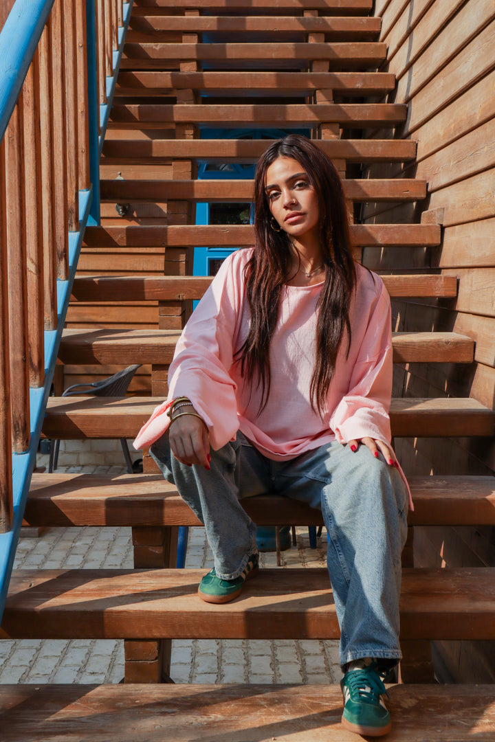 Linen Blouse In Soft Pink