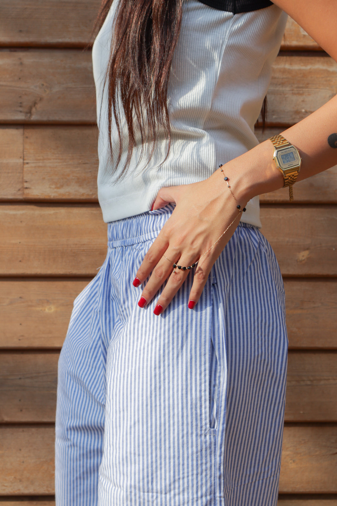 STRIPED BOXER PANTS IN BLUE