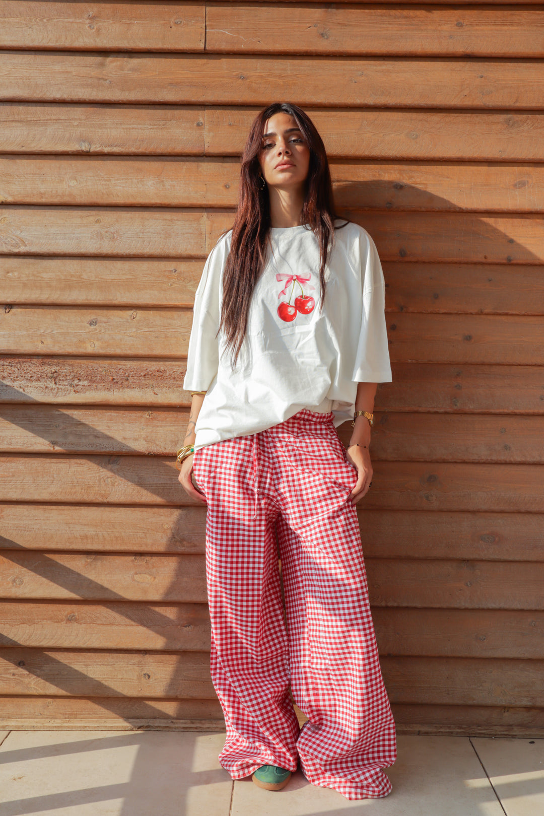 Gingham Pants In Red