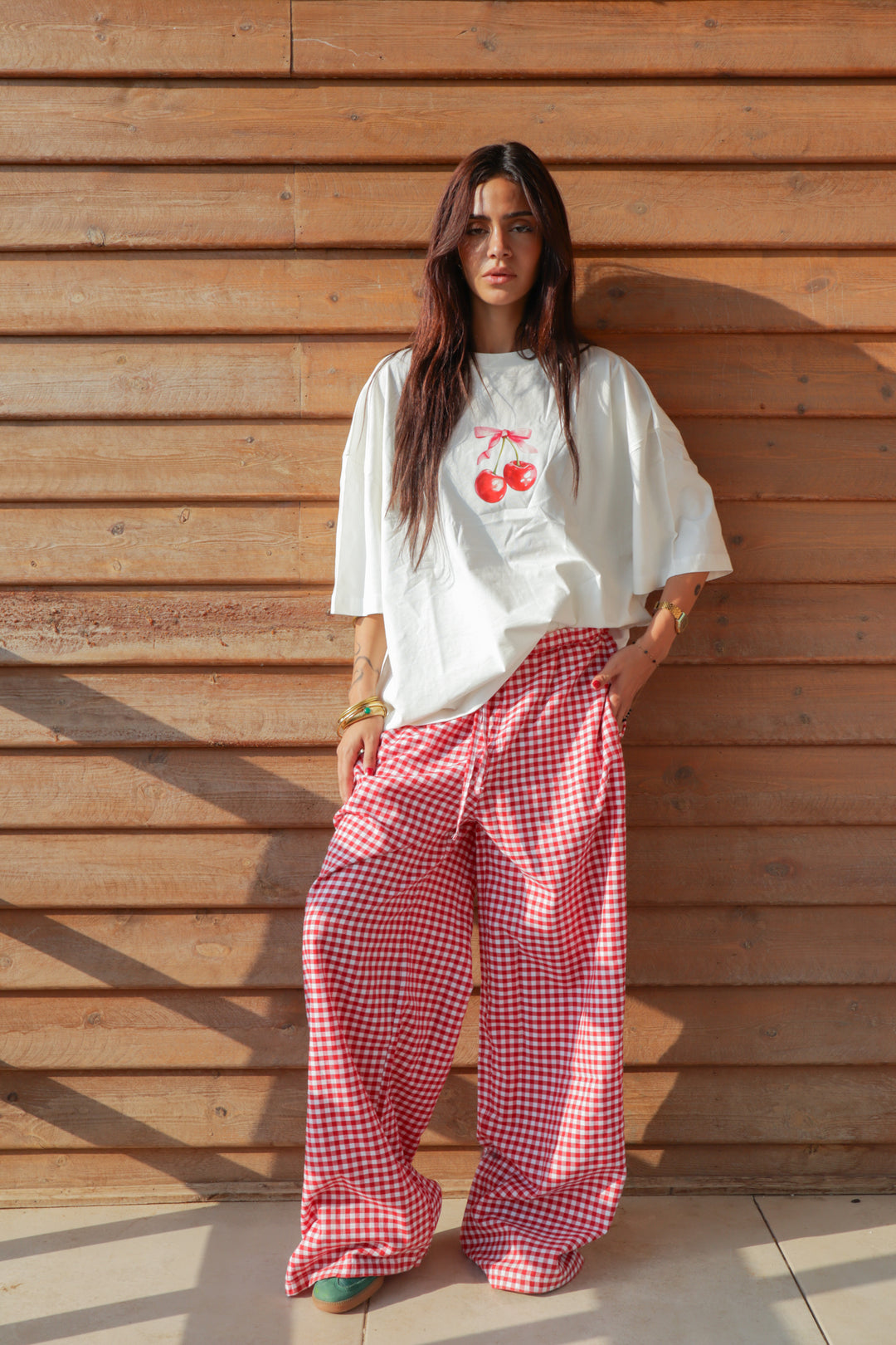 Gingham Pants In Red