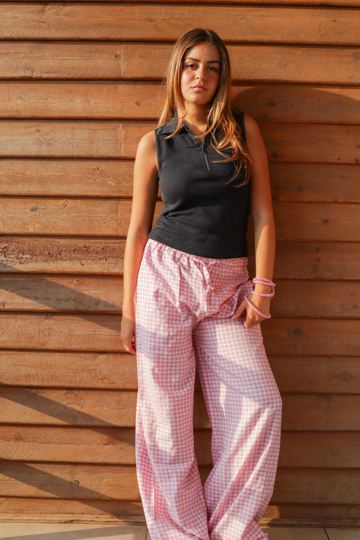 Gingham Pants In Pink