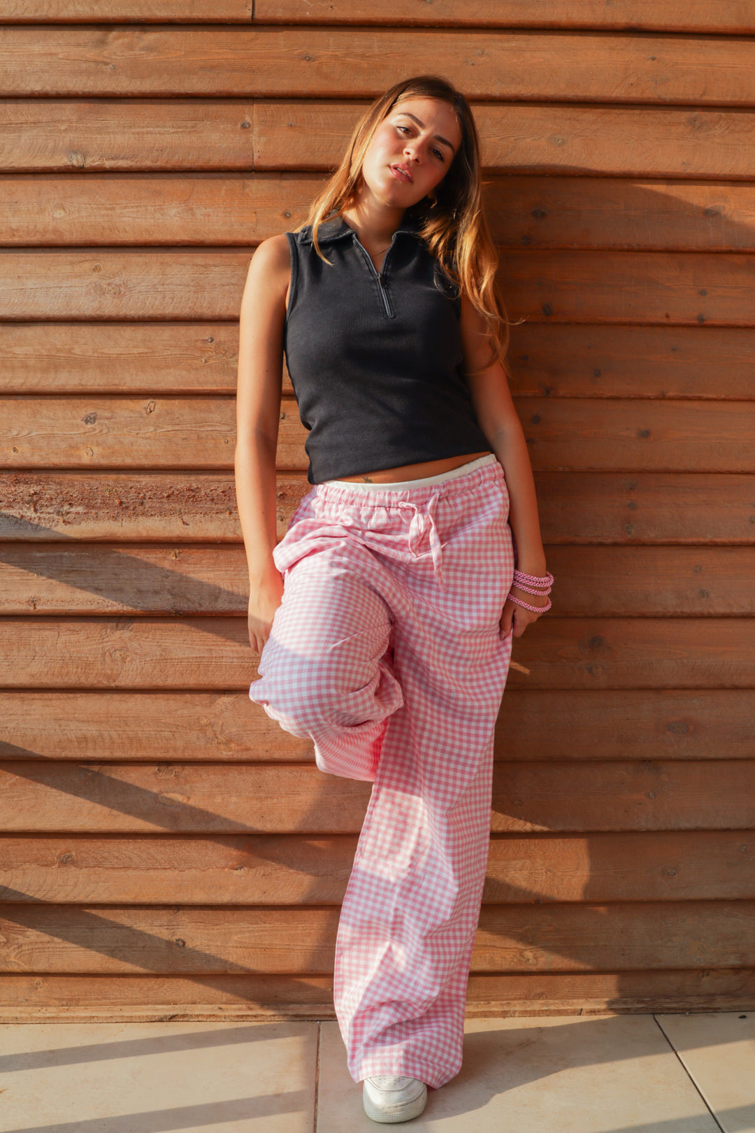 Gingham Pants In Pink