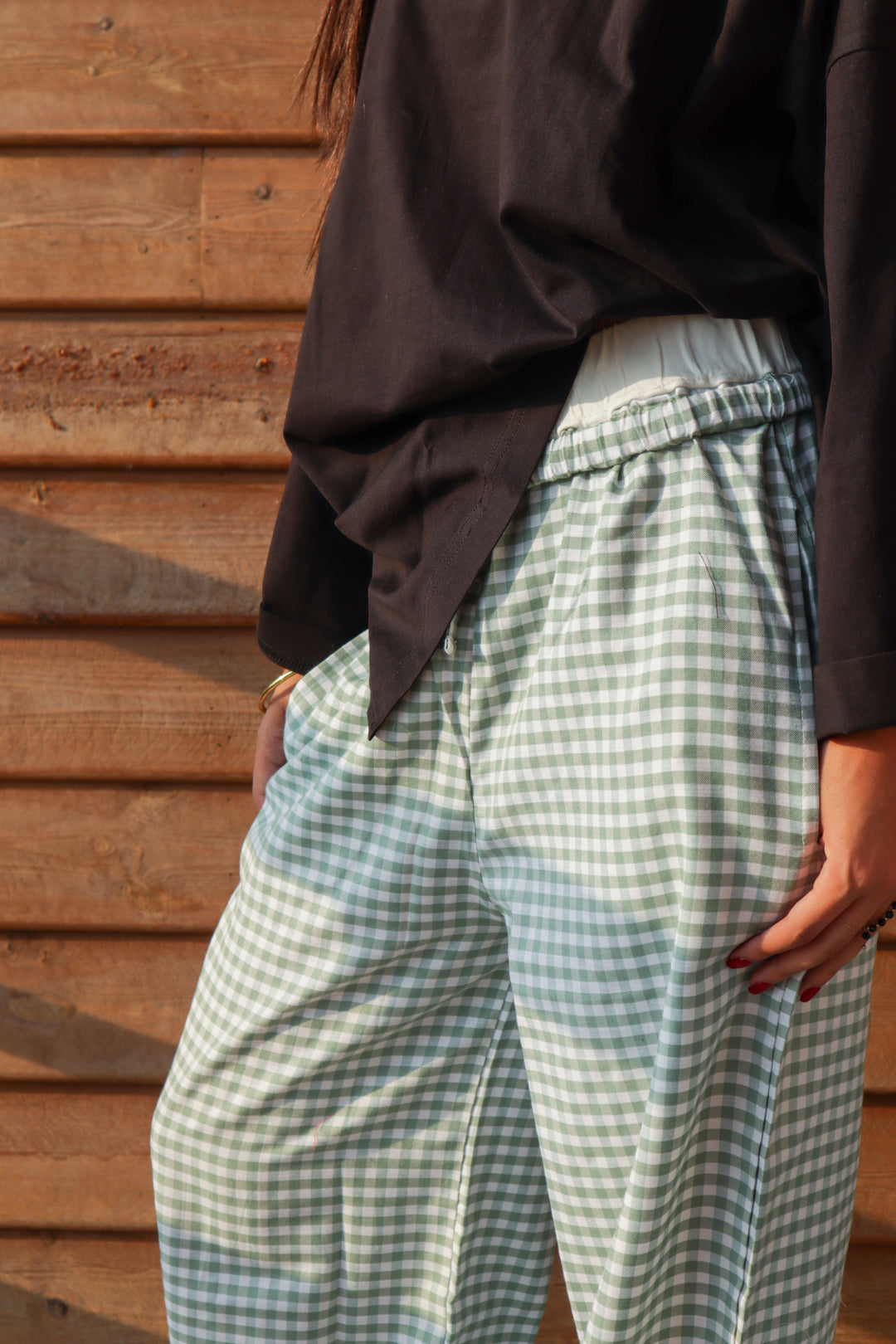 Gingham Pants In Green