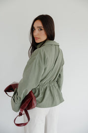 Twist Wrap Blouse In Olive