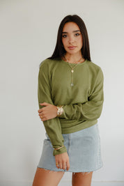 SIDE DRAPED KNIT TOP IN PINE