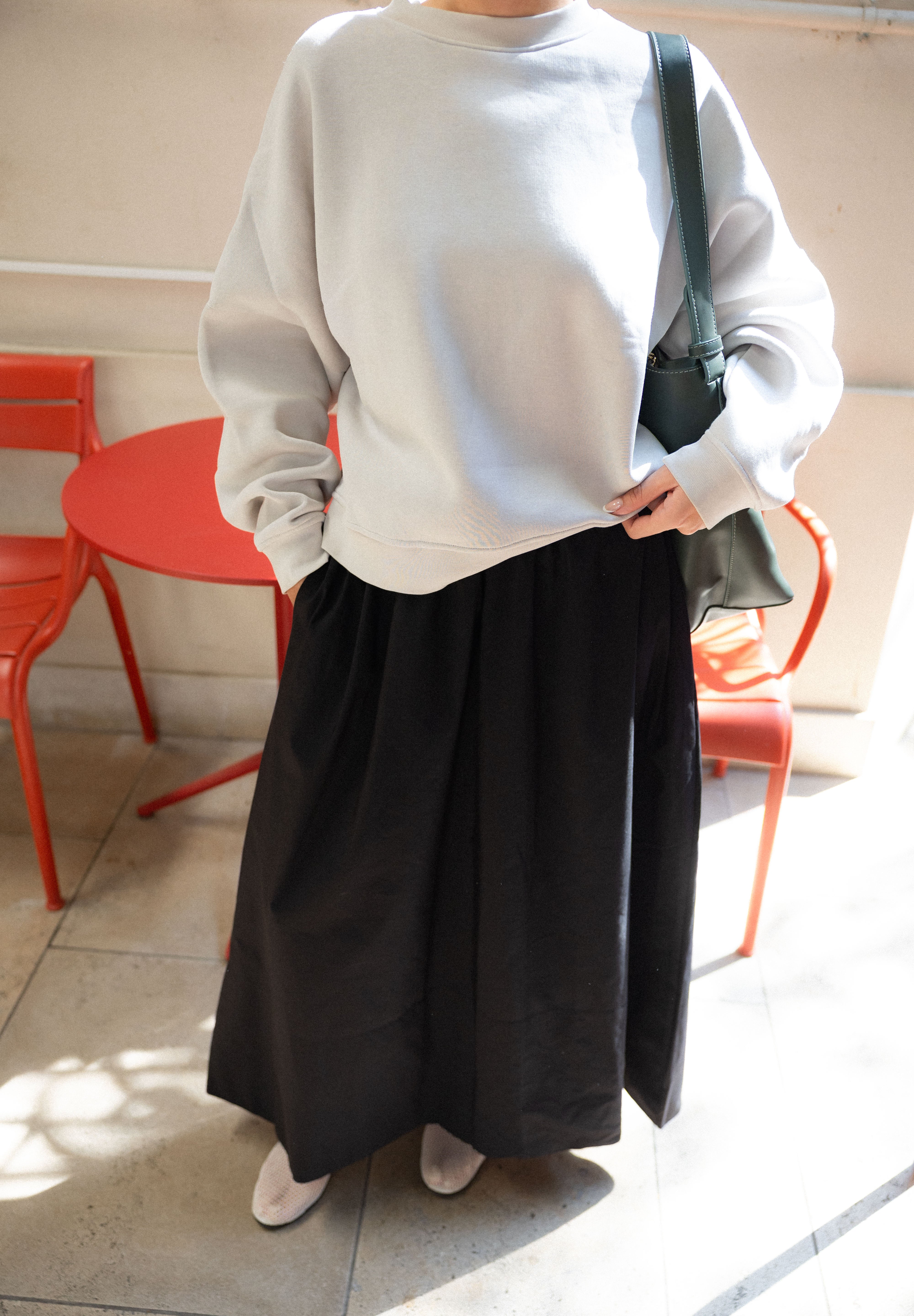 poplin skirt In Black