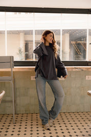 Origin Blouse In Ocean Grey