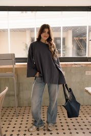 Origin Blouse In Ocean Grey