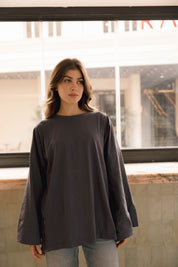 Origin Blouse In Ocean Grey