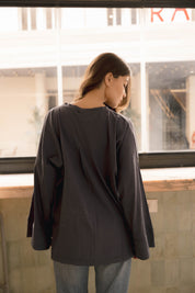 Origin Blouse In Ocean Grey