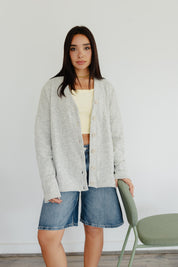 The Buttoned Cardigan In Grey