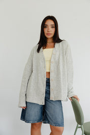 The Buttoned Cardigan In Grey