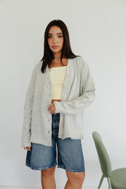 The Buttoned Cardigan In Grey