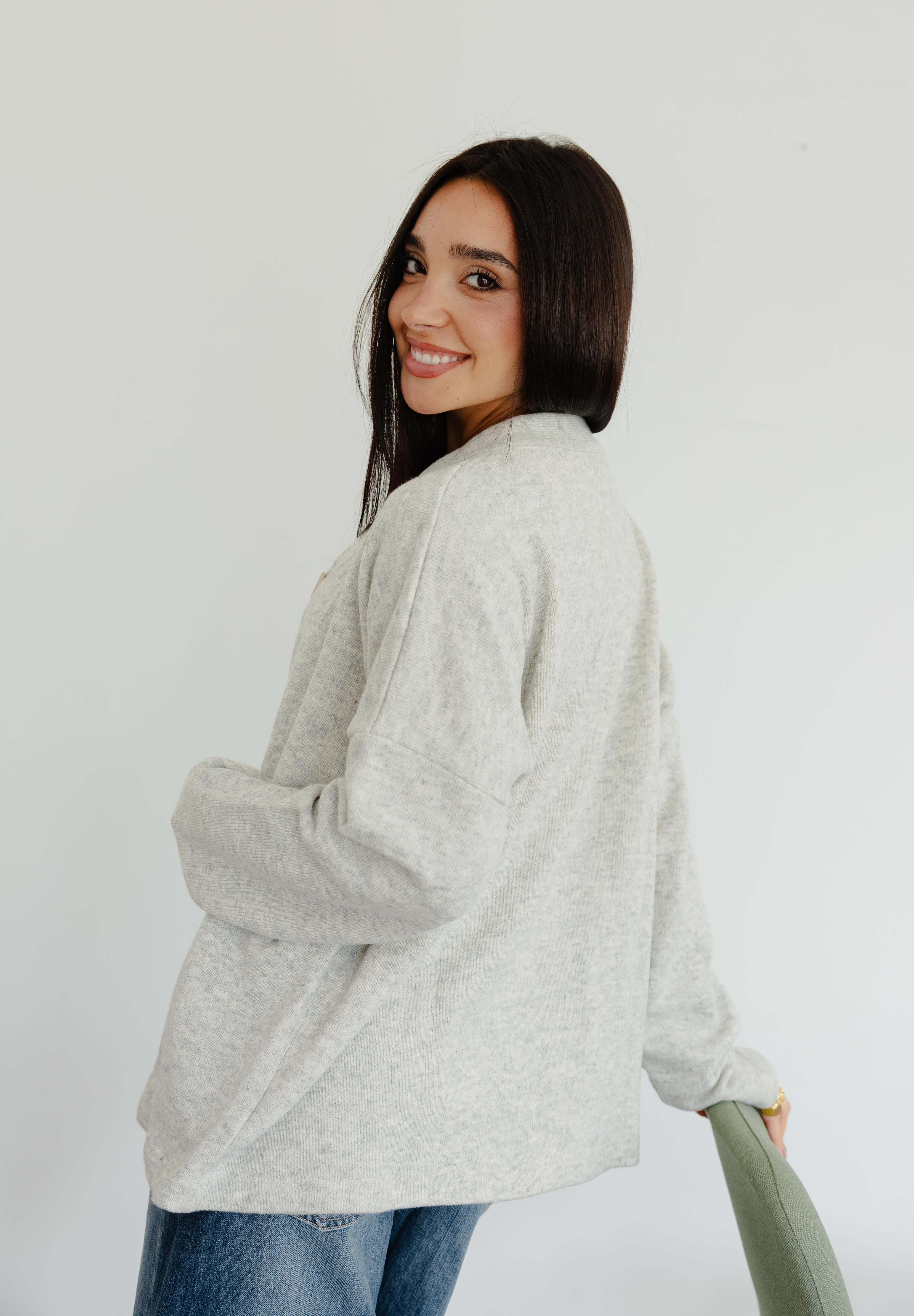 The Buttoned Cardigan In Grey