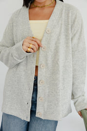 The Buttoned Cardigan In Grey