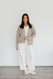 The Buttoned Cardigan In Caffee