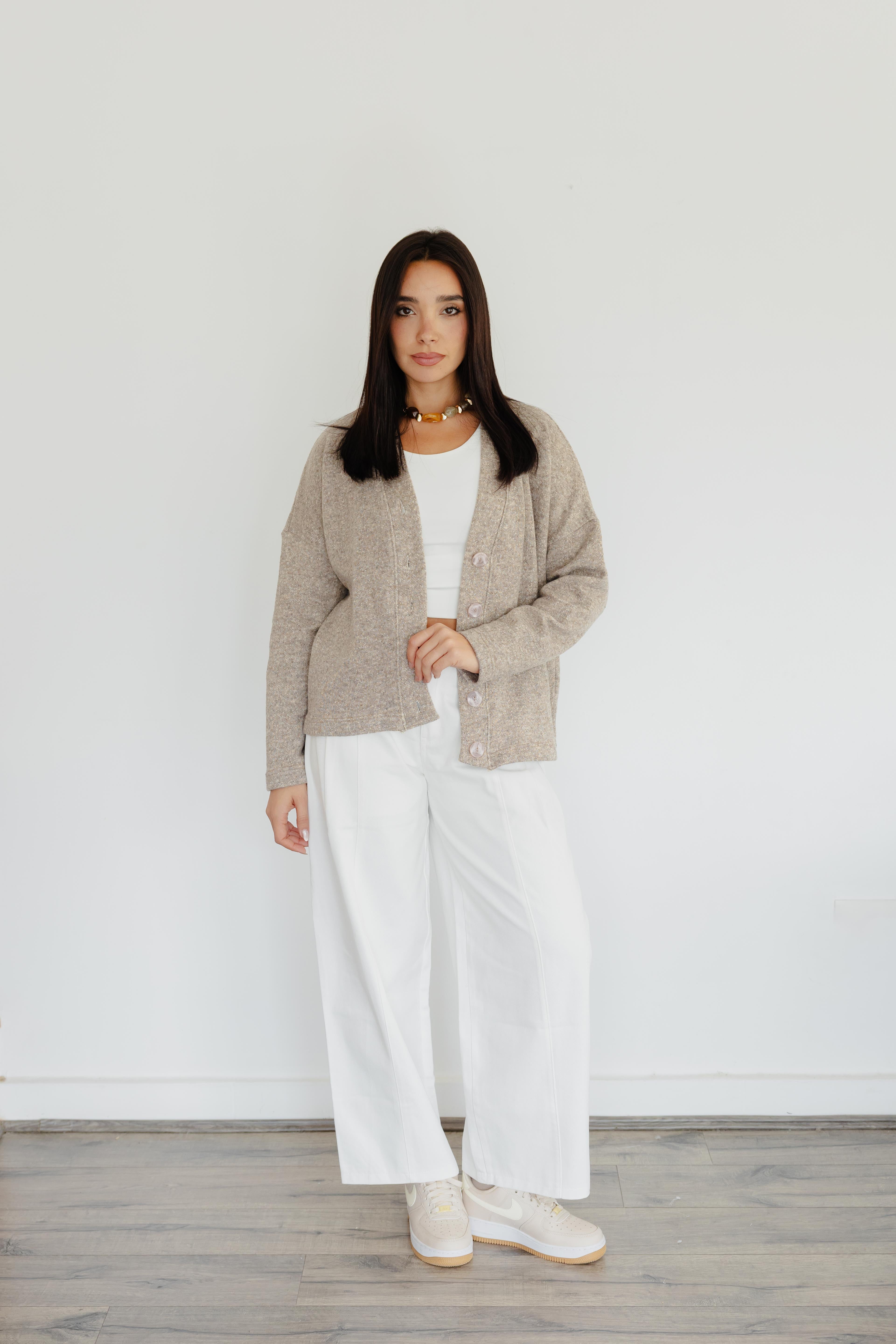 The Buttoned Cardigan In Caffee