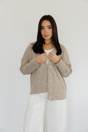 The Buttoned Cardigan In Caffee