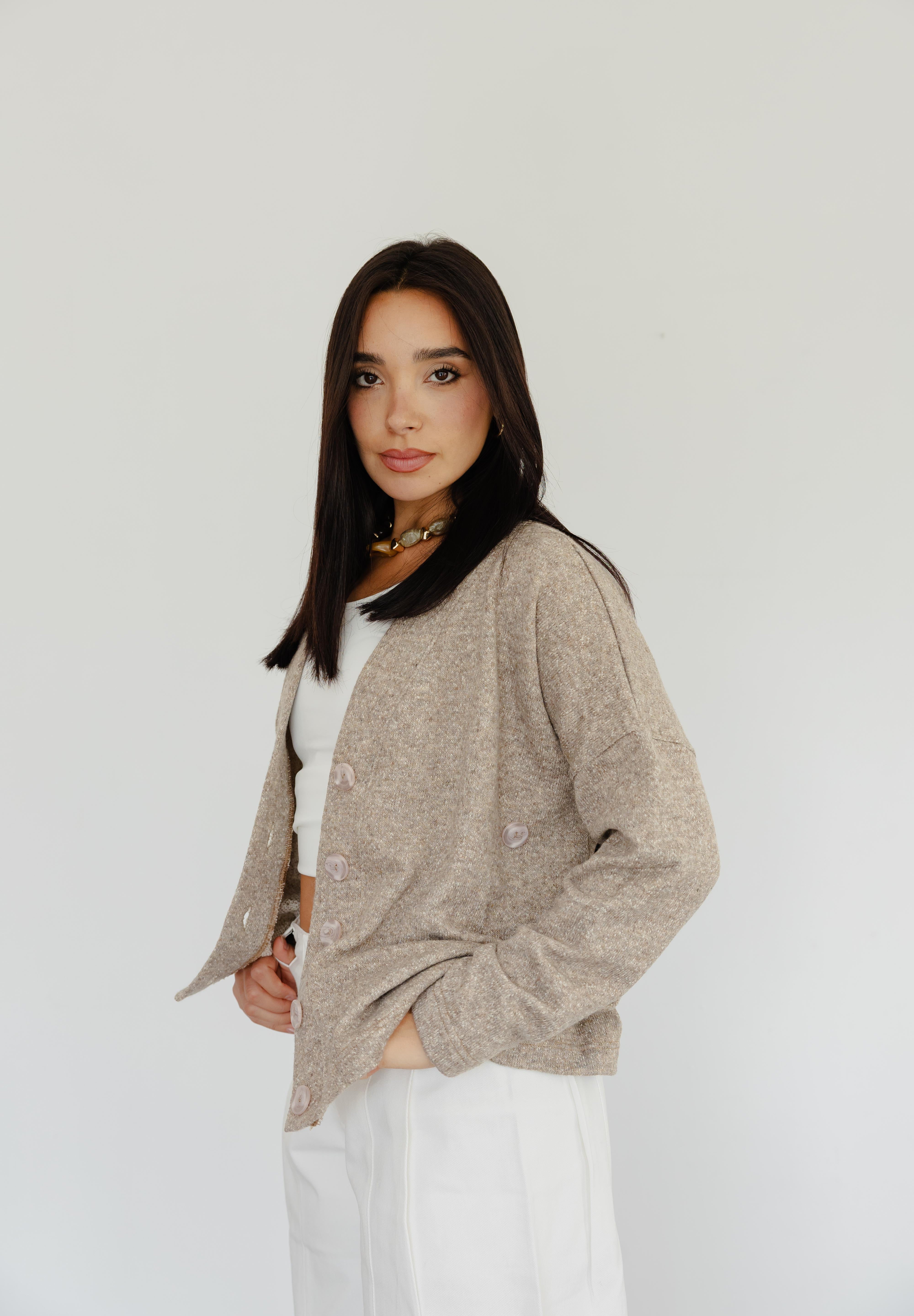 The Buttoned Cardigan In Caffee