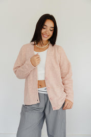 The Buttoned Cardigan In peachy