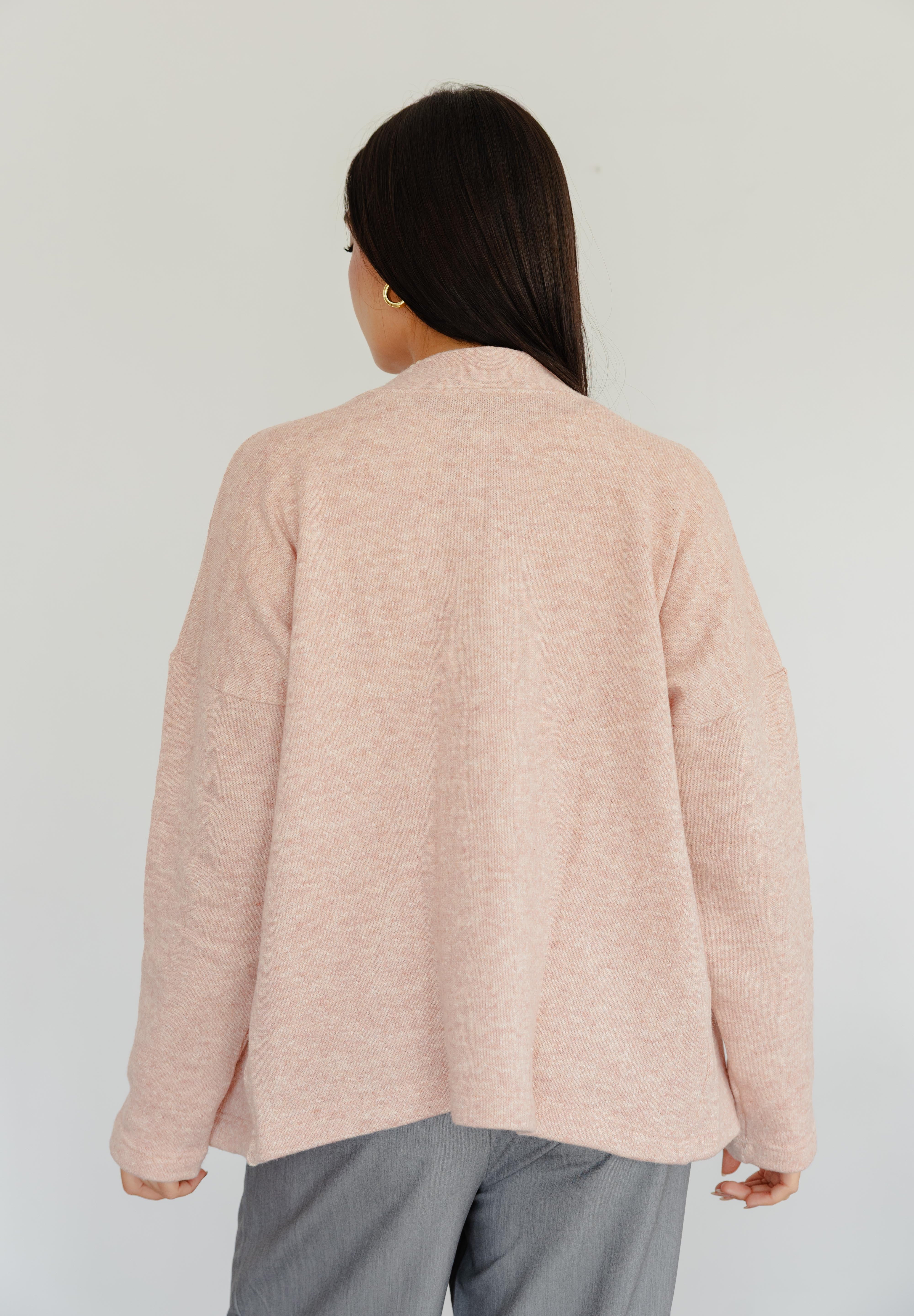 The Buttoned Cardigan In peachy