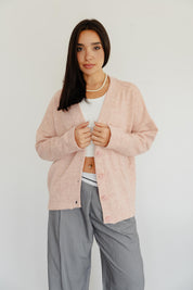 The Buttoned Cardigan In peachy