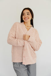 The Buttoned Cardigan In peachy