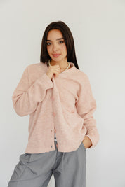 The Buttoned Cardigan In peachy