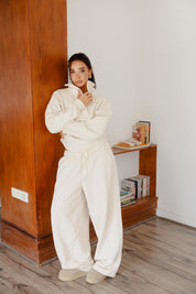 Barrel - leg trousers in cream
