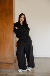 Barrel - leg trousers in black
