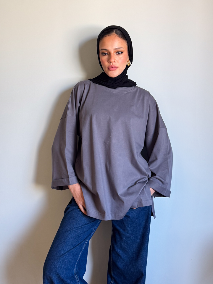 Grey Oversized Blouse