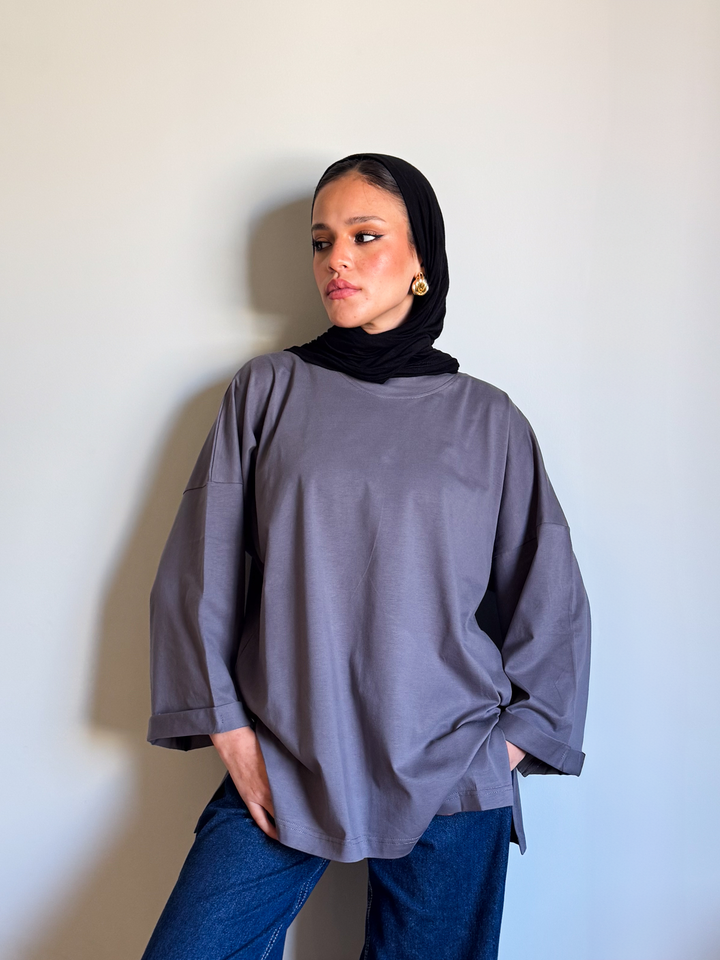 Grey Oversized Blouse