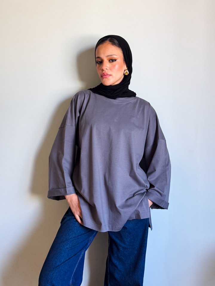 Grey Oversized Blouse