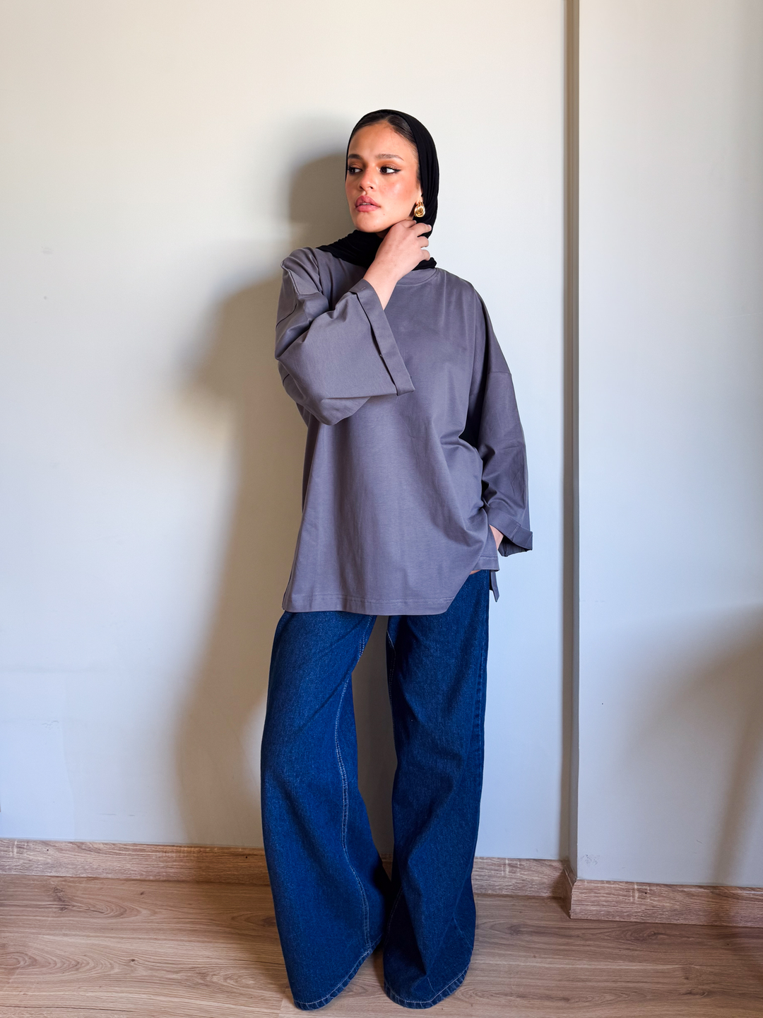 Grey Oversized Blouse