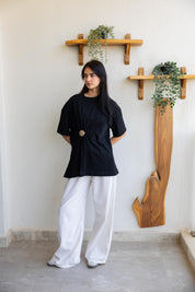 Brooch Blouse In Black