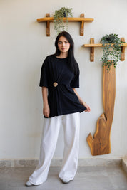 Brooch Blouse In Black