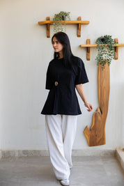 Brooch Blouse In Black